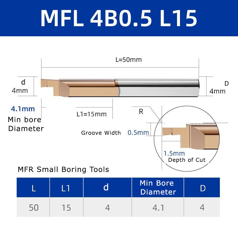 4051 MFR tungsten steel end face slot cutter, small diameter inner hole boring cutter, hard integral alloy small hole end face CNC MFL turning tool holder Shandong Denso Pricision Tools Co.,Ltd.